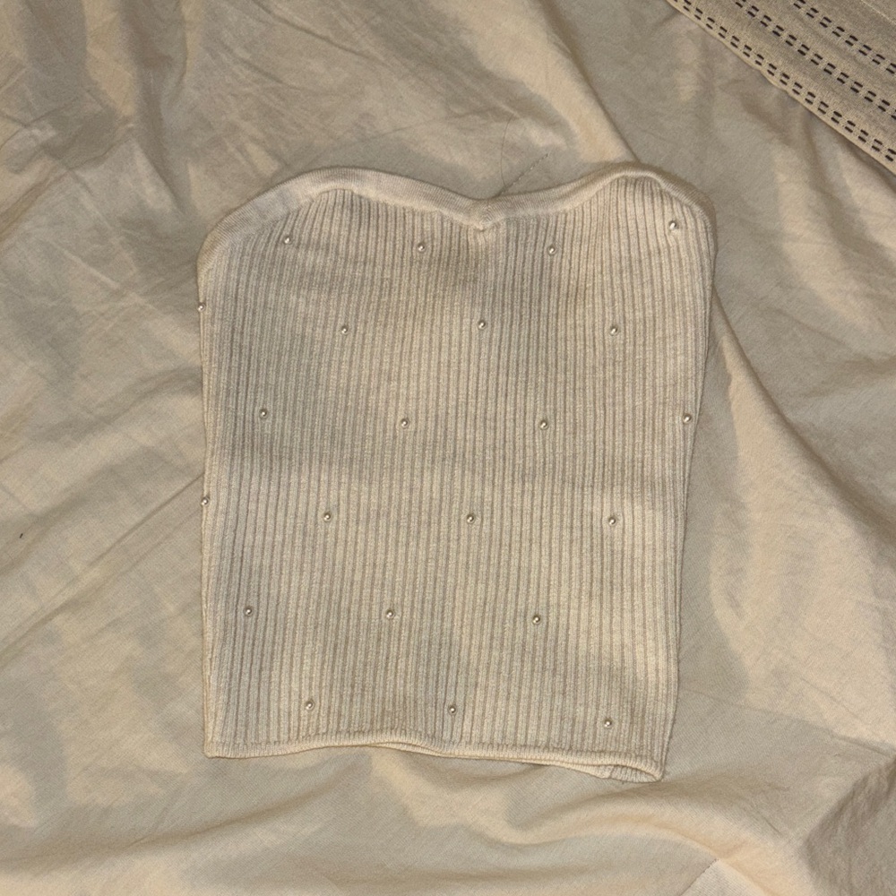 Aerie Cream Ribbed Tank Top